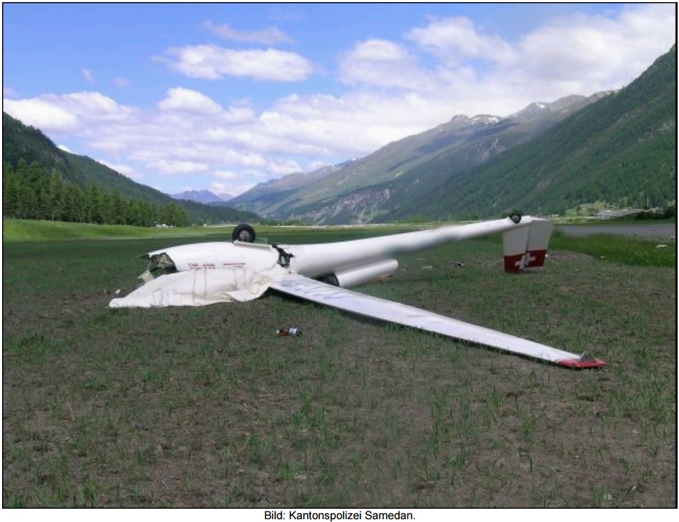 Glider Crash - Photo: Kantonspolizei Samedan